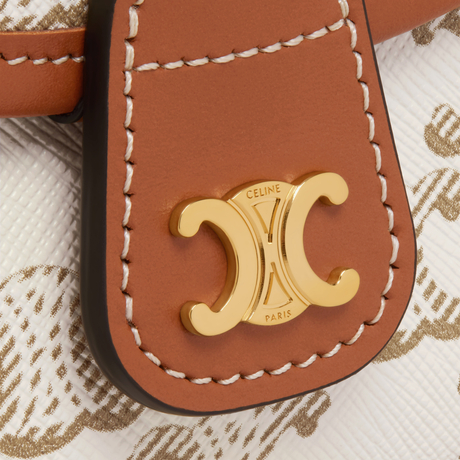 MINI BESACE IN TRIOMPHE CANVAS AND CALFSKIN WHITE - Image 4